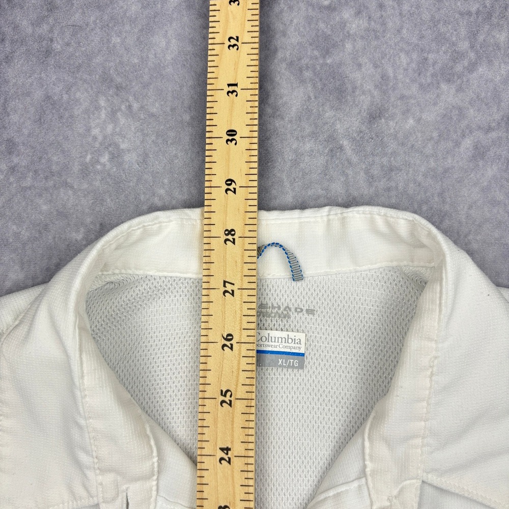 Columbia Shirt Womens XL White Sleeveless Button Down Omni-Shade Hiking Vented - Picture 4 of 8